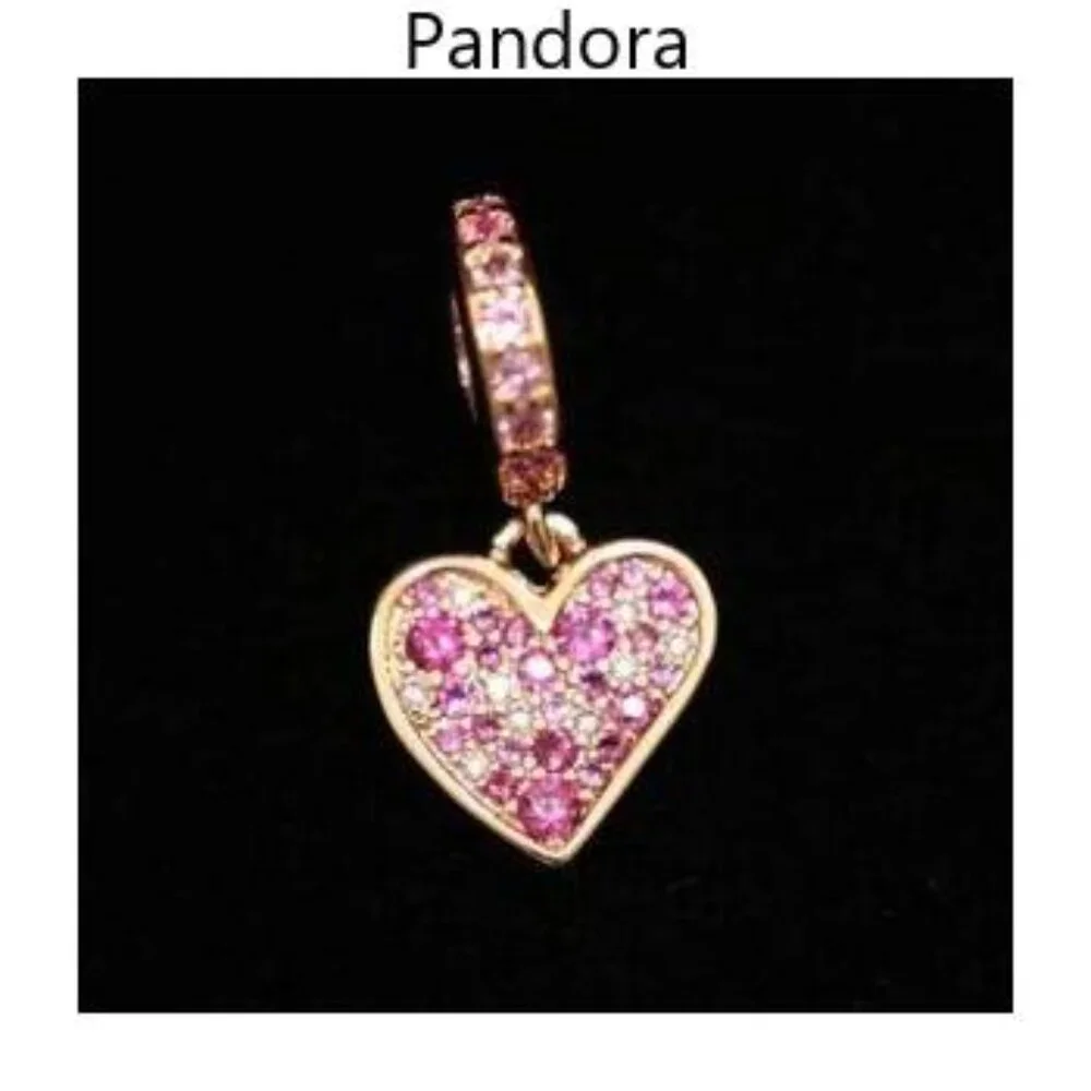 Pandora Pink Crystal Heart Bracelet Charm
